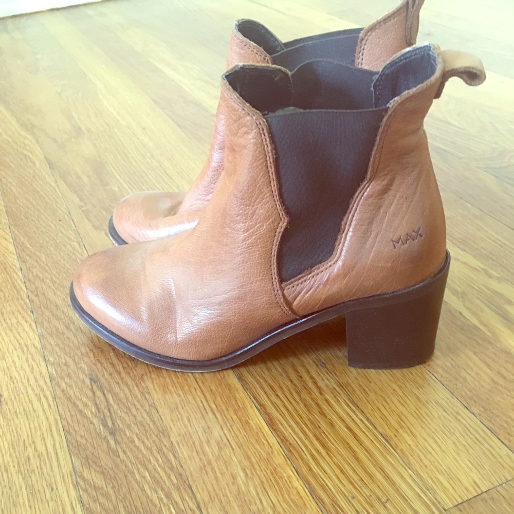 Max Brown Leather Booties